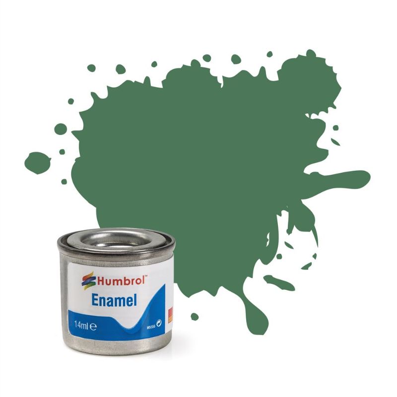 Enamel Paint - Humbrol Mid Green Matt (Set of 6)