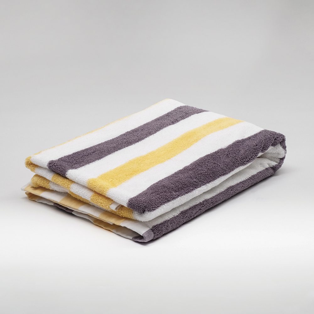 Weavers Striped Pool Towel Yellow/Purple (5 Pack)