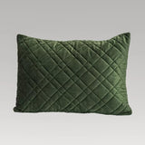 Quilted Cushion Cover - Dreamticket Verve Velvet Oblong (Fern)