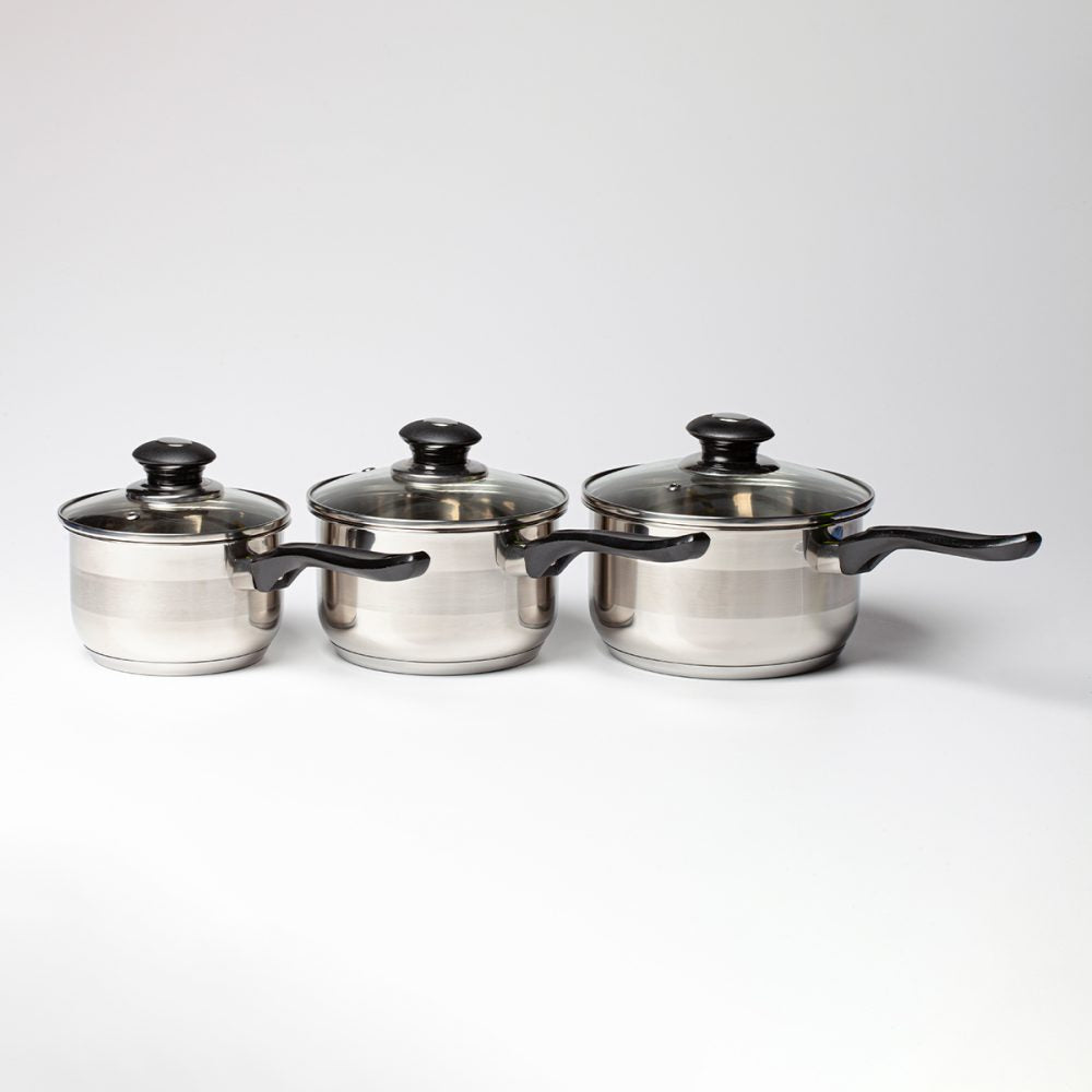 Stainless Steel Saucepan Set (3Pcs)