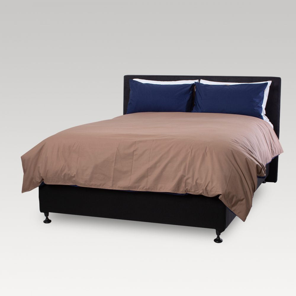 Super King Duvet Cover - Set - Weavers Premium (Navy/Taupe)