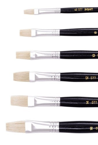 Jasart Hog Bristle Series 577 Flat Brushes - Size 10