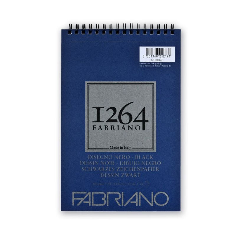 Fabriano 1264 Black Pad Spiral 200gsm A3 40 Sheets