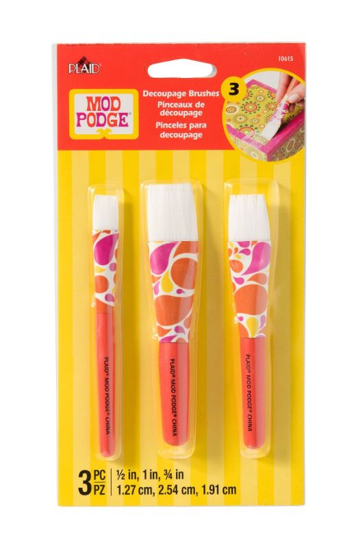 Mod Podge Short H&le Brush Set of 3
