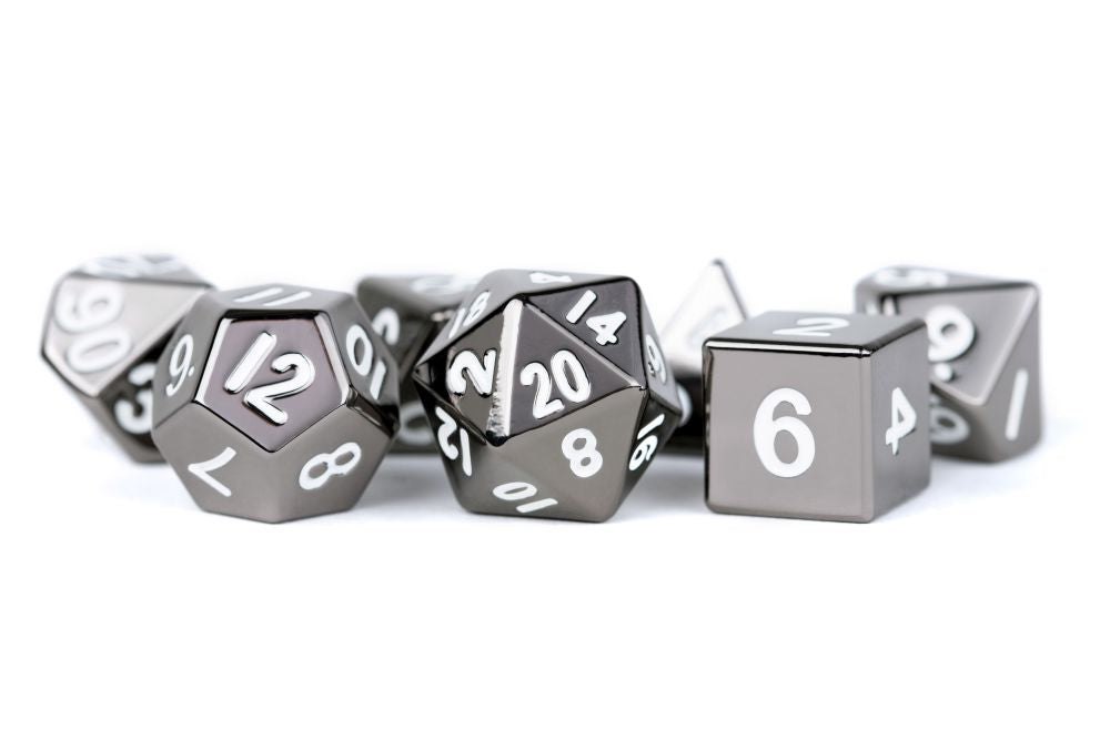 Fanroll: 16mm Metal Polyhedral Dice Set: Sterling Gray