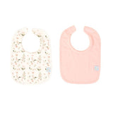 Roll Neck Bib 2pk - Pink Flower - All4Ella