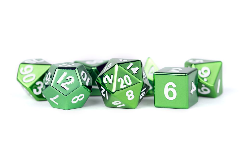Fanroll: 16mm Metal Polyhedral Dice Set: Green