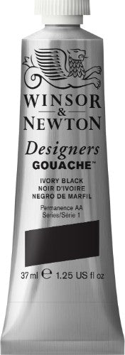 Winsor & Newton Designers' Gouache Colour 37ml - Lamp Black (337)