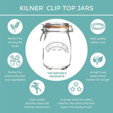 Kilner Square Clip Top Jar Glass