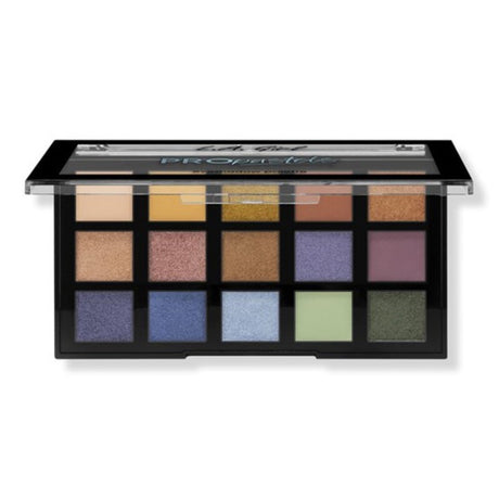 L.A. Girl Pro Shadow - Pro Pastels, a 15-color eyeshadow palette with matte and shimmer shades for versatile eye looks.