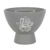 Hamsa Grey Terracotta Smudge Bowl