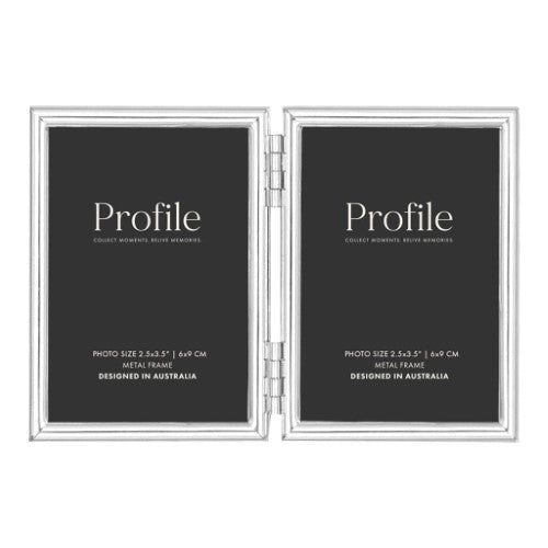 Profile - Habitat Silver Hinged Double Metal Photo Frame - 5x7in (13x18cm) (2)V