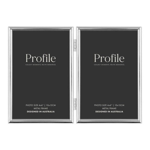 Profile - Habitat Silver Hinged Double Metal Photo Frame - 5x7in (13x18cm) (2)V