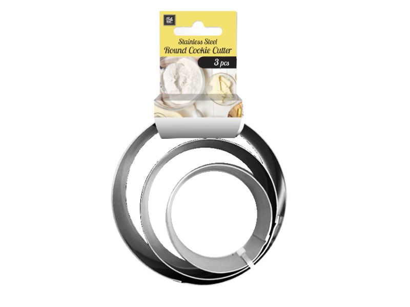 Round Cookie Cutter - Bake Art Stainless Steel  3's (48 Packs)