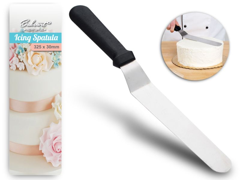 Angled Icing Spatula - Bake Art Black Handle (12 Units)