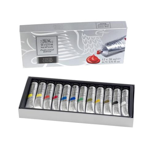 WINSOR AND NEWTON PROFESSIONAL ACRYLIC PAINT 20ML - SET OF 12 -