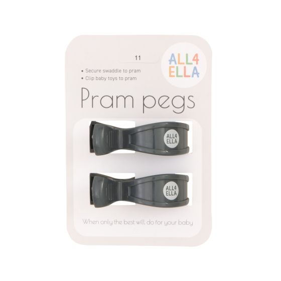 Pram Peg 2pk - Charcoal - All4Ella