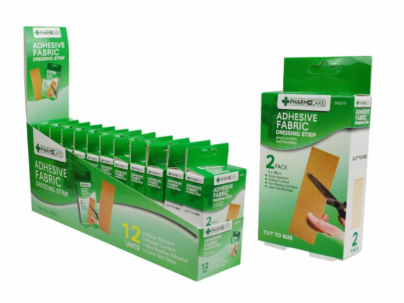 Adhesive Fabric Dressing Strip 50cm (12 Packs)