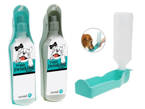 Foldable Dog Drinking Bottle - 500ml (Set of 24 Asstd)