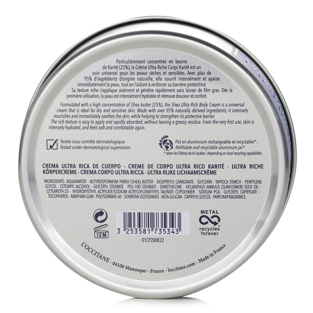 L'Occitane - Shea Butter Ultra Rich Body Cream  - 200ml/6.9oz
