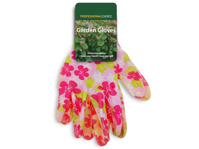 Garden Gloves - Patterned (12 Pairs)