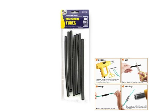 Heat Shrink Tube - Professional Choice Black 10's (24 Packs)