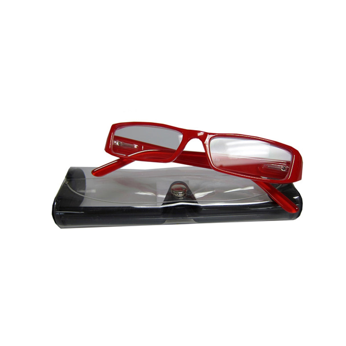 Reading Glasses Coloured In Case - Red +2.50