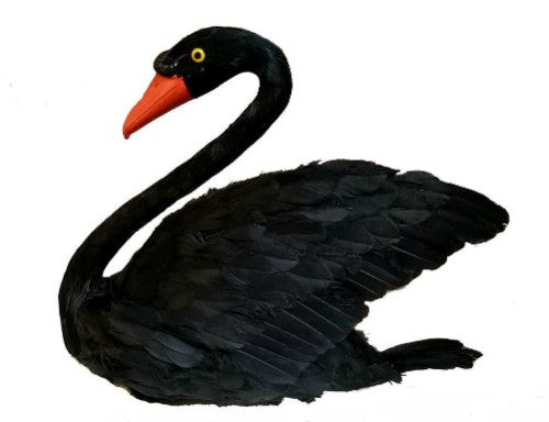 Ornament - Real Size Feather Swan (Black)