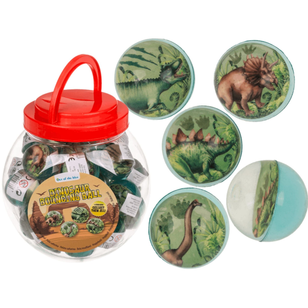 Bouncing Ball Dinosaur Jar - 36pcs