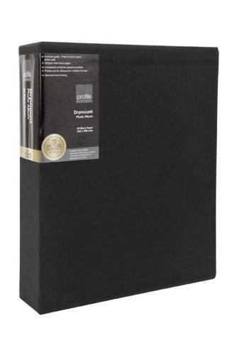 Profile - Regal Black Drymount Photo Album - 24x29cm - 80 Black Pages