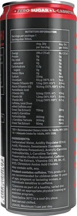 Musashi Raspberry Lemonade Shred Energy Drink 12 x 355ml