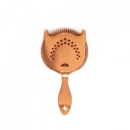 Bonzer Heritage Hawthorne Strainer with devil horns, thicker coil, and copper packaging for secure and stylish cocktail mixing.