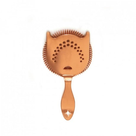 Bonzer Heritage Hawthorne Strainer with devil horns, thicker coil, and copper packaging for secure and stylish cocktail mixing.