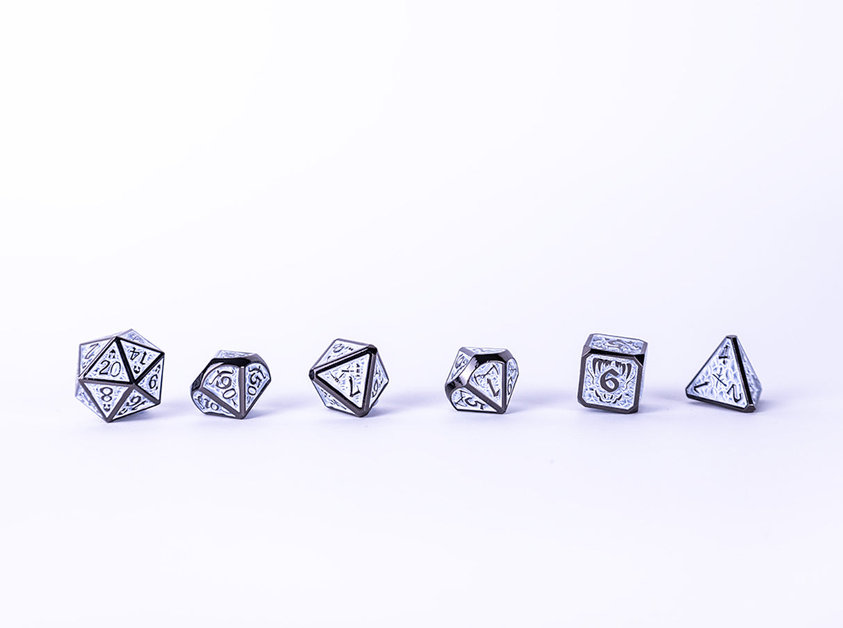LPG Dice RPG Set Draco Dark Light Blue/Silver