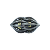 LPG Dice RPG Set Hollow Elliptic - Black and Gold