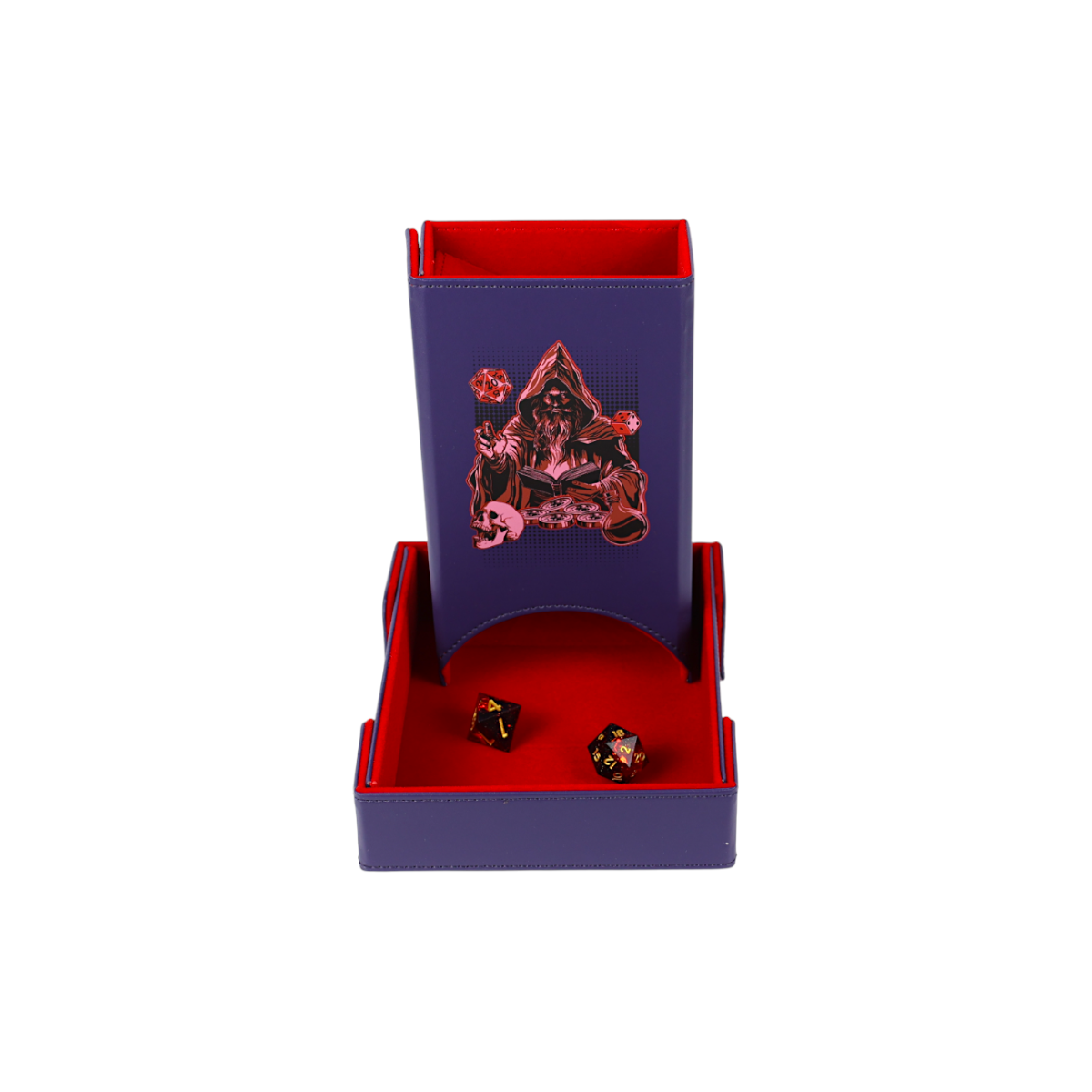 LPG Essentials Dice Tower and Mat Deep Blue / Burnt Burgundy