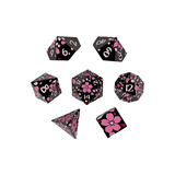 LPG Dice RPG Set Inscripted Sakura Black Pink