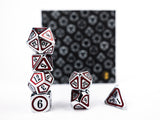 LPG Dice RPG Set Concentric Black/Red/Silver