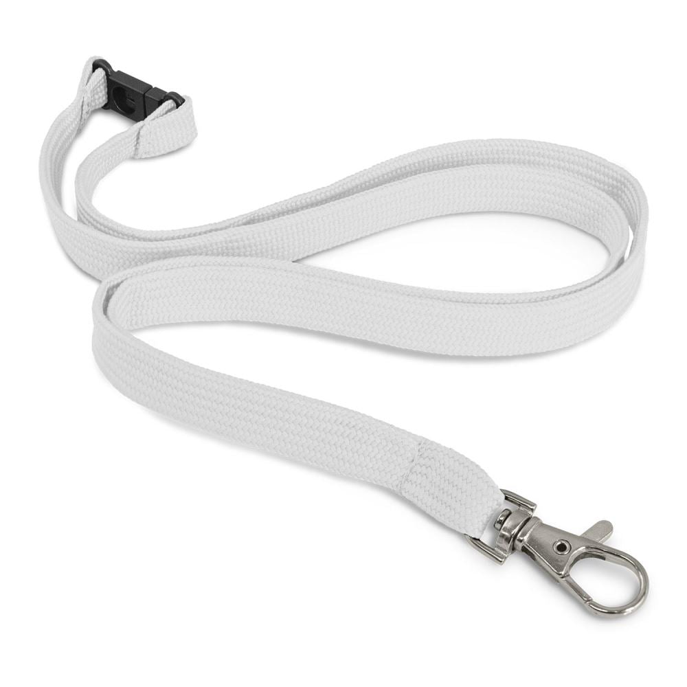 Lanyard with Metal Clip - 100 units  - White