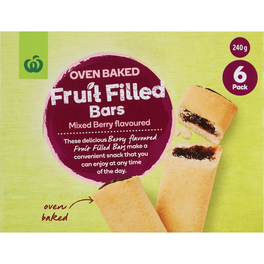 Woolworths Cereal Bars Mixed Berry 6pk 240g