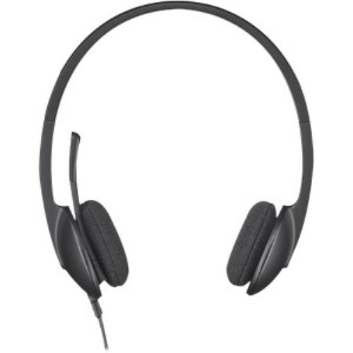 Lightweight Logitech H340 USB headset with noise-cancelling mic, perfect for calls, gaming, and streaming audio.