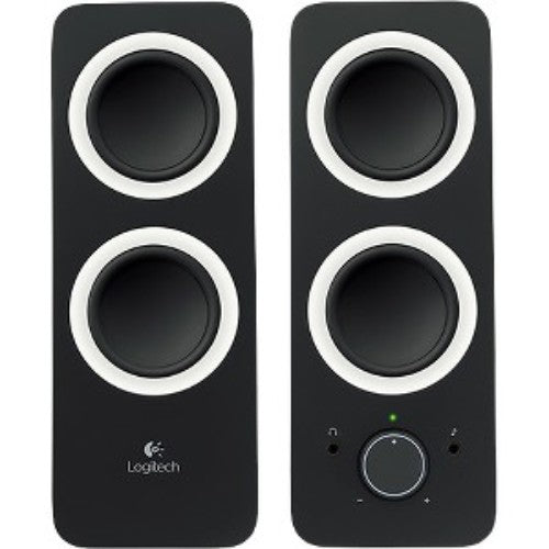 Logitech Z200 Multimedia Speakers featuring 10W peak power, stylish design, and immersive audio for versatile use.