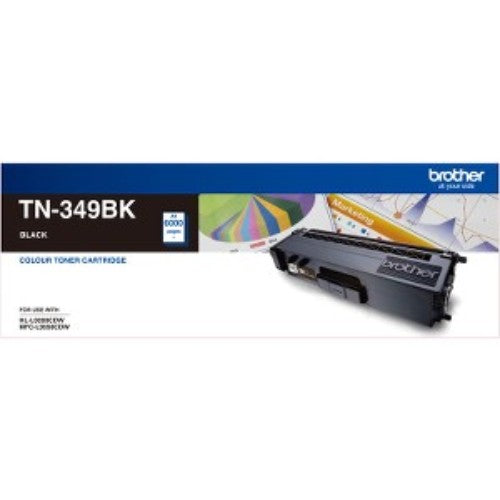 Brother TN-349BK Black Toner Cartridge - Super High Yield for Laser Printers - 6000 Pages