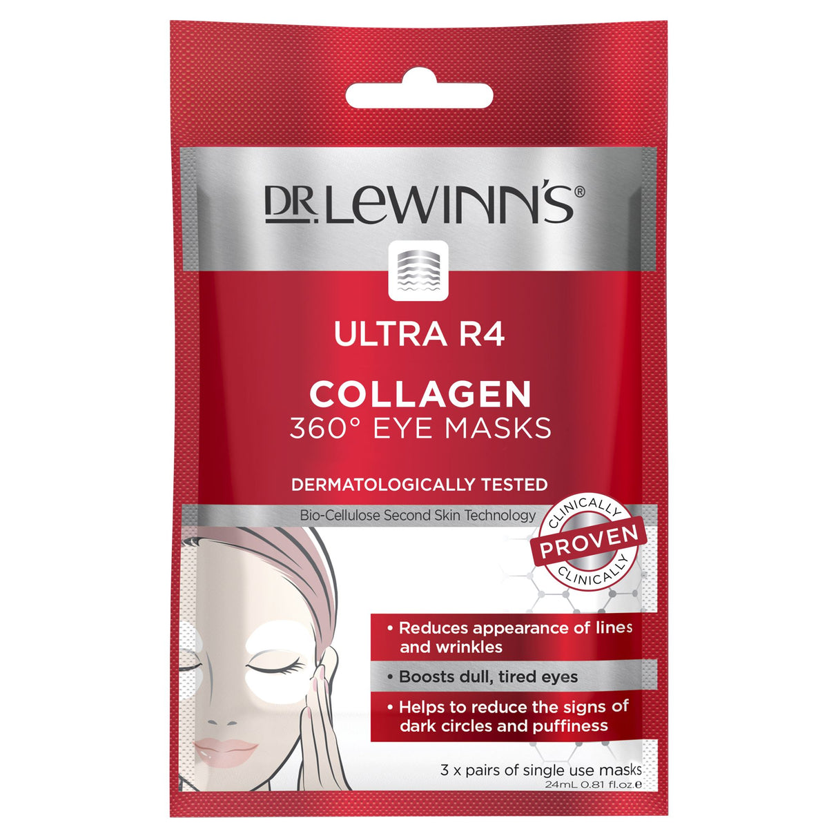 Dr. LeWinn's Ultra R4 Collagen 360° Eye Masks 3pk (SMARTFOX)