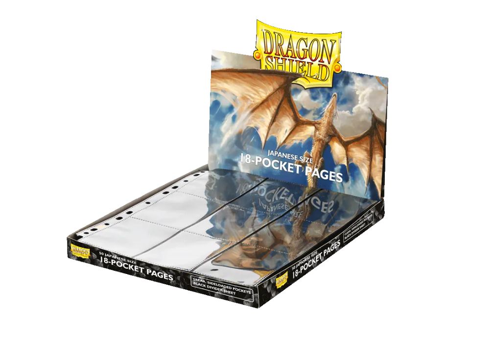Dragon Shield: Japanese Size Binder Pages  - 18-Pocket Display  - Black
