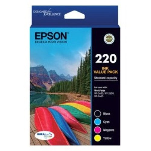 Epson DURABrite Ultra 220 Standard Capacity Ink Cartridge Value Pack - Black, Cyan, Yellow, Magenta