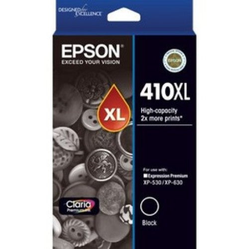 Epson 410XL Black Ink Cartridge - High Capacity Claria Premium for Superior Print Quality