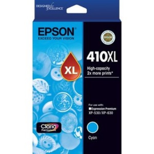 High Capacity 410XL Cyan Ink Cartridge for Epson - Claria Premium Ink for Vibrant Prints