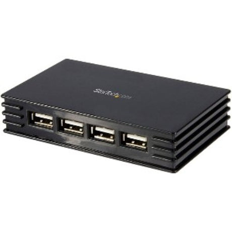 Compact 4 Port USB 2.0 Hub for Mac & PC, expands connectivity and supports high-speed data transfer for multiple devices.