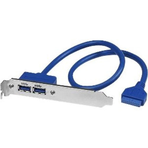 USB 3.0 A Female Slot Plate Adapter - 2 Port Data Transfer Cable for Computer Upgrade